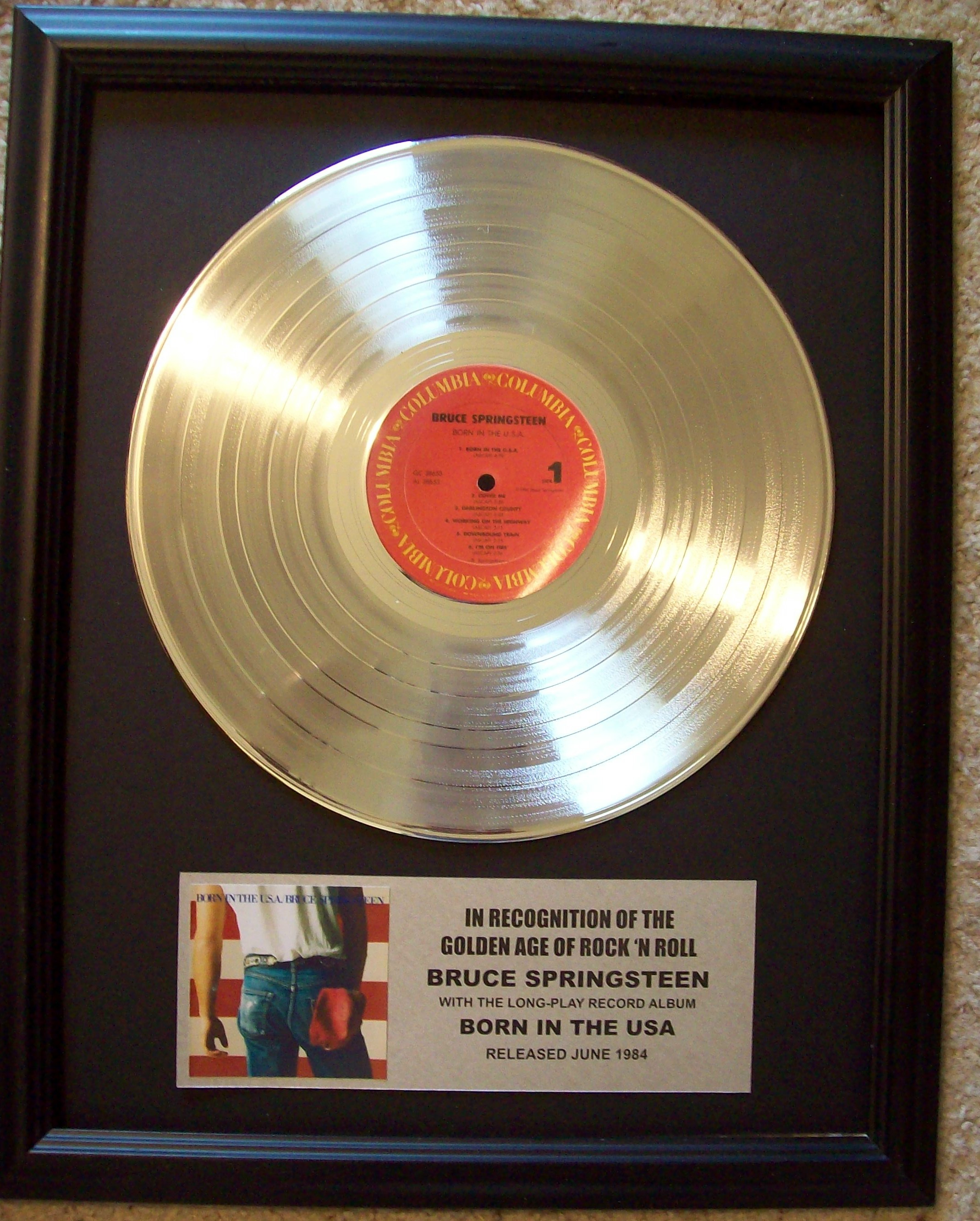 Image for Bruce Springsteen Born in the USA Platinum Record